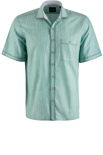 Pinto Ranch YY Collection Polo Short Sleeve Button-Front Shirt - Teal