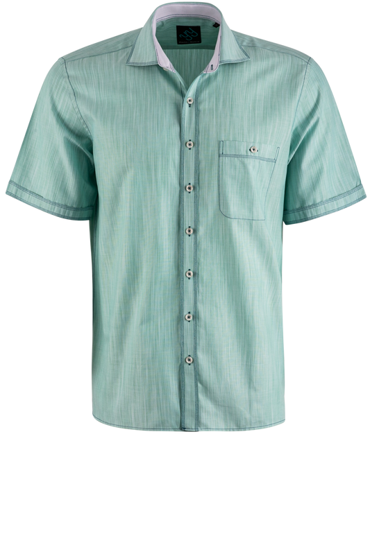 Pinto Ranch YY Collection Polo Short Sleeve Button-Front Shirt - Teal