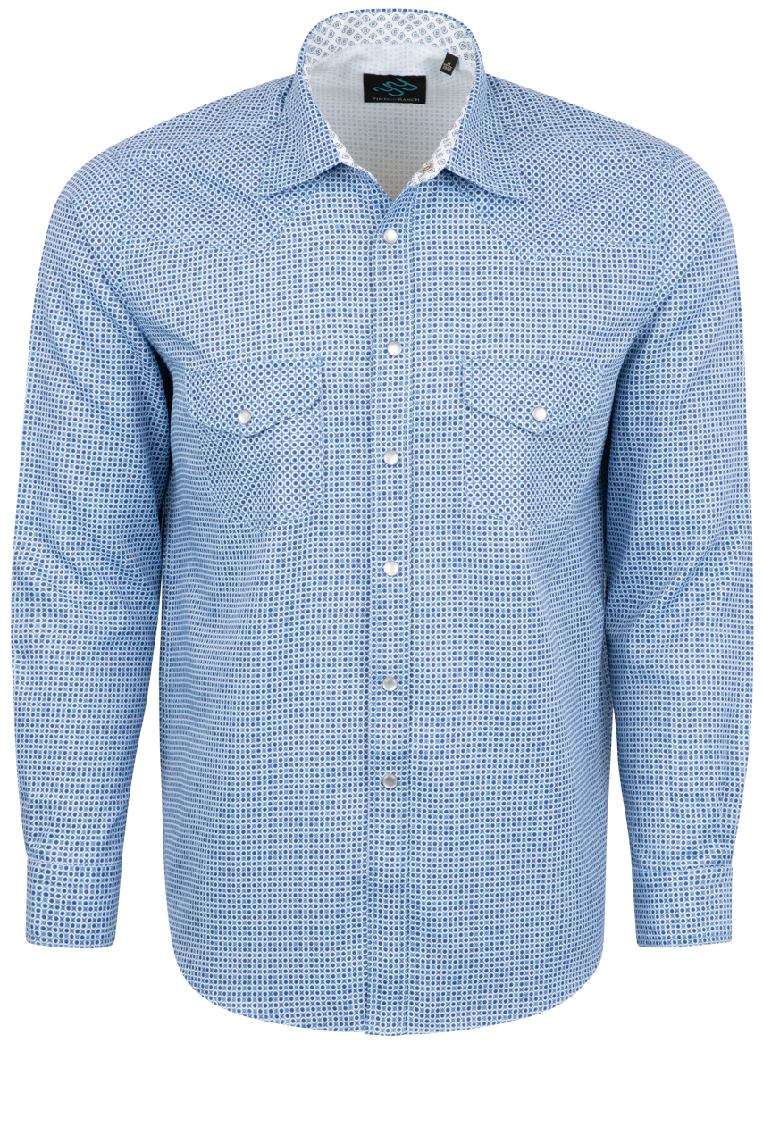 Pinto Ranch YY Collection Foulard Snap Front Shirt - Blue