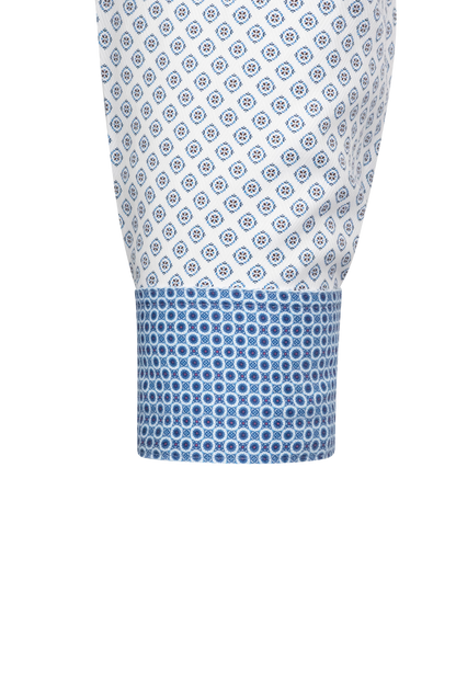 Pinto Ranch YY Collection Diamond Foulard Snap Front Shirt - White/Blue