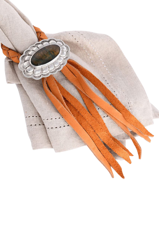 Arthur Court Concho Leather Napkin Ring