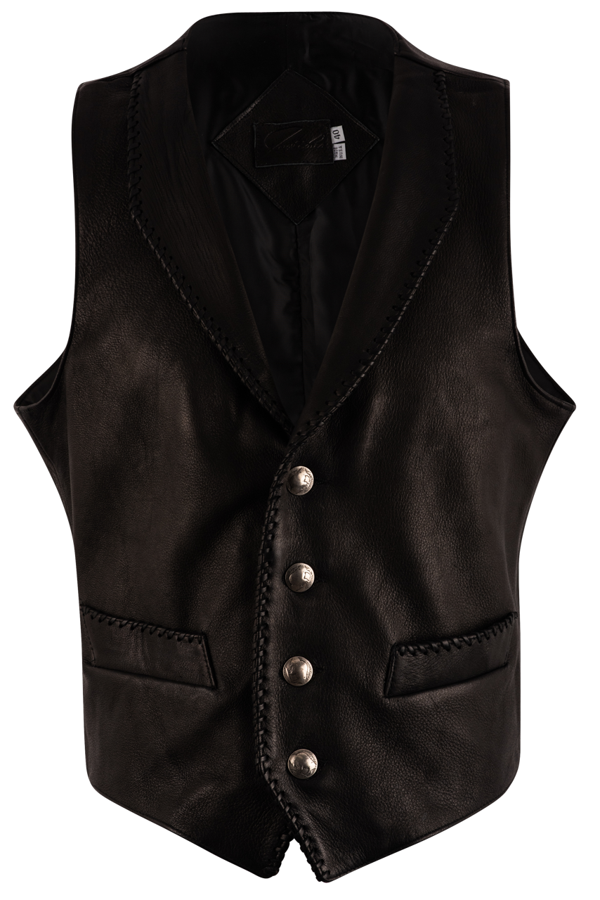 Continental Leather Deerskin Western Vest | Pinto Ranch