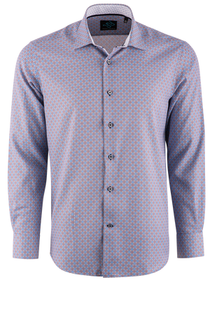 Pinto Ranch YY Collection Button-Front Sport Shirt- Medallion Blue