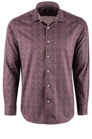 Pinto Ranch YY Collection Button-Front Sport Shirt - Plum
