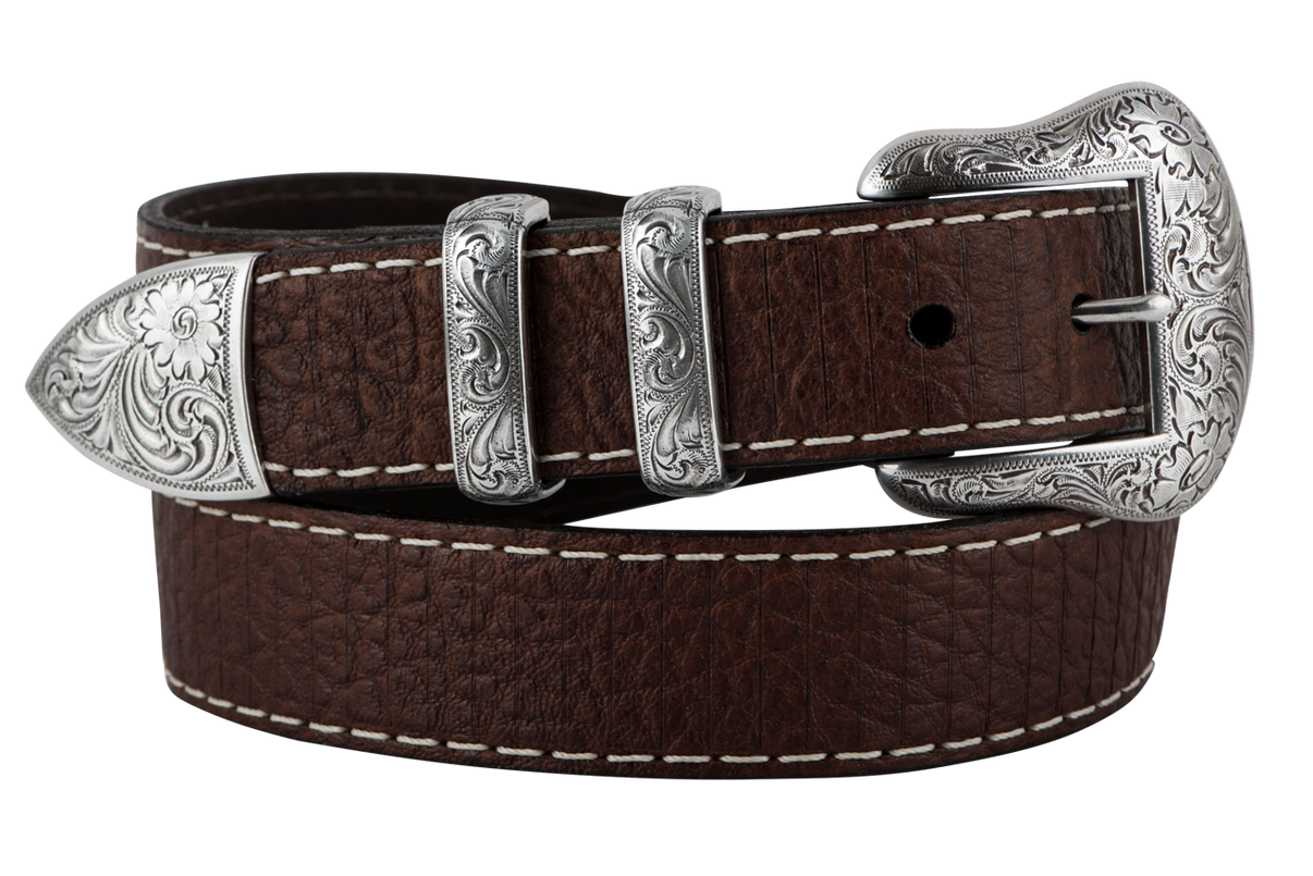 Vintage Bison 1.5" Wild Bill Western Leather Belt Pinto Ranch