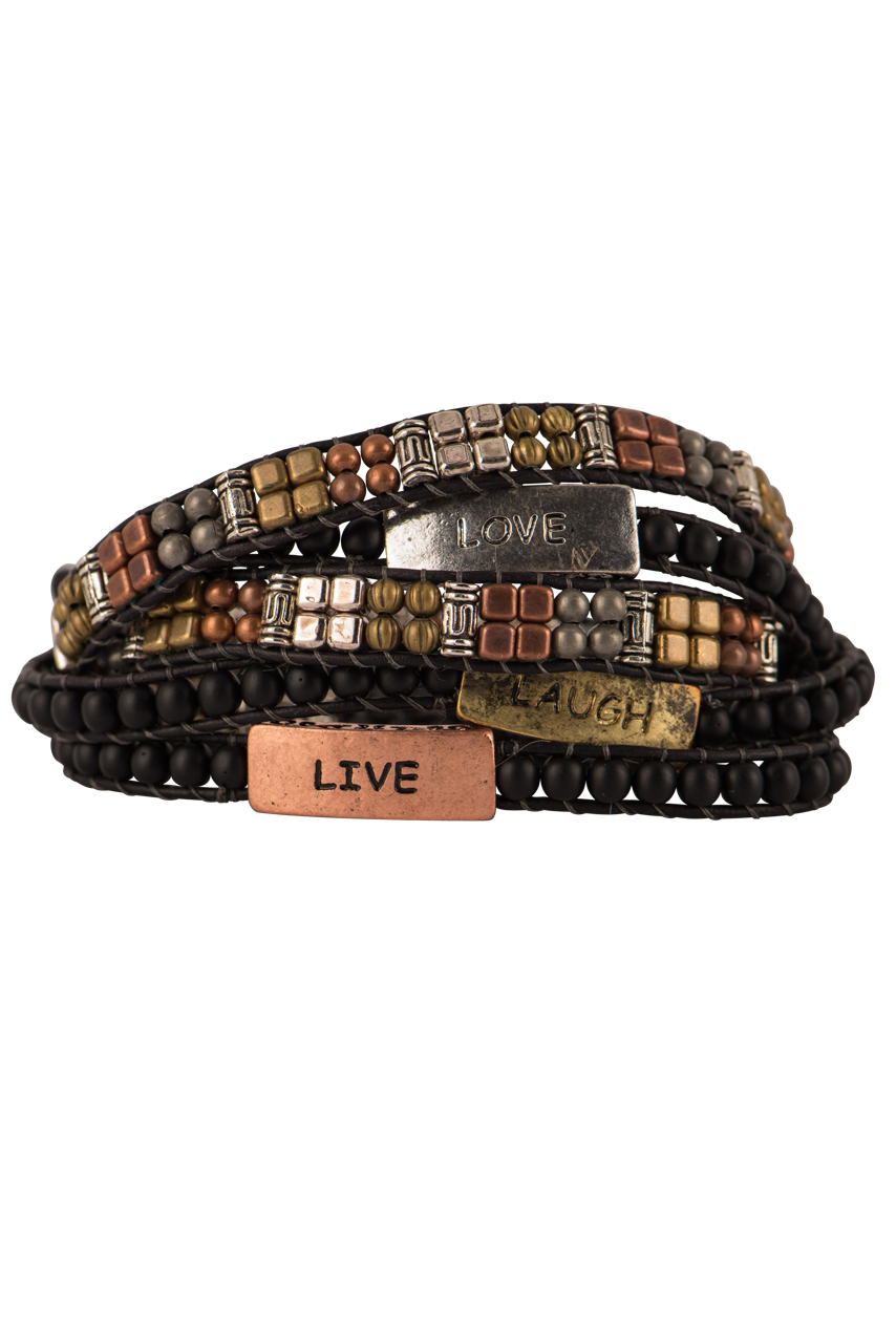 Wrapped To Wear Live, Laugh, Love Bracelet