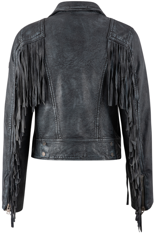 Mauritius Zoe Denim Blue Fringe Jacket