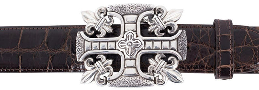 Jeff Deegan Fleur di Lis Cross 1 1/2" Trophy Buckle