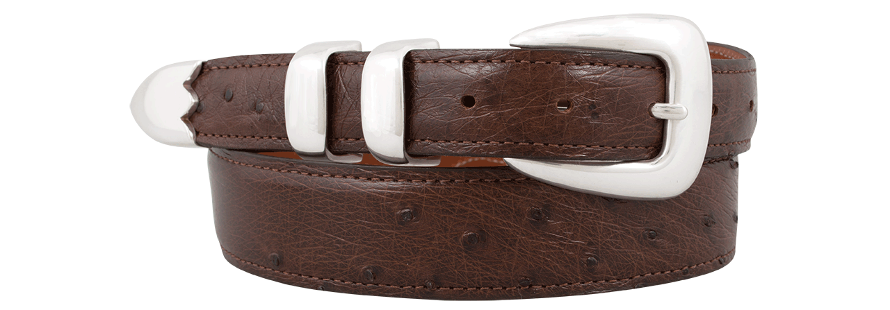 Chacon 1.25" Smooth Ostrich Tapered Belt