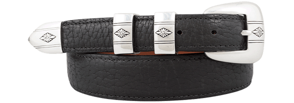 NWT Genuine Bison Leather Western Belt with Silver-Tone Buckle Windy Bison Leather Belt | Overland main image 3