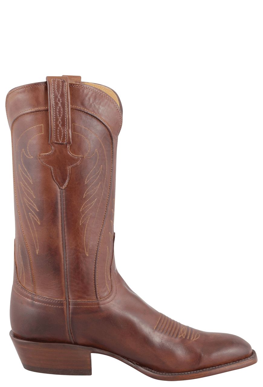 Lucchese Men's Burnished Ranch Hand Calf Cowboy Boots - Tan