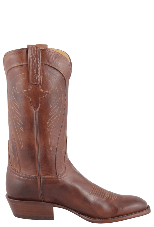 Lucchese Men's Burnished Ranch Hand Calf Cowboy Boots - Tan