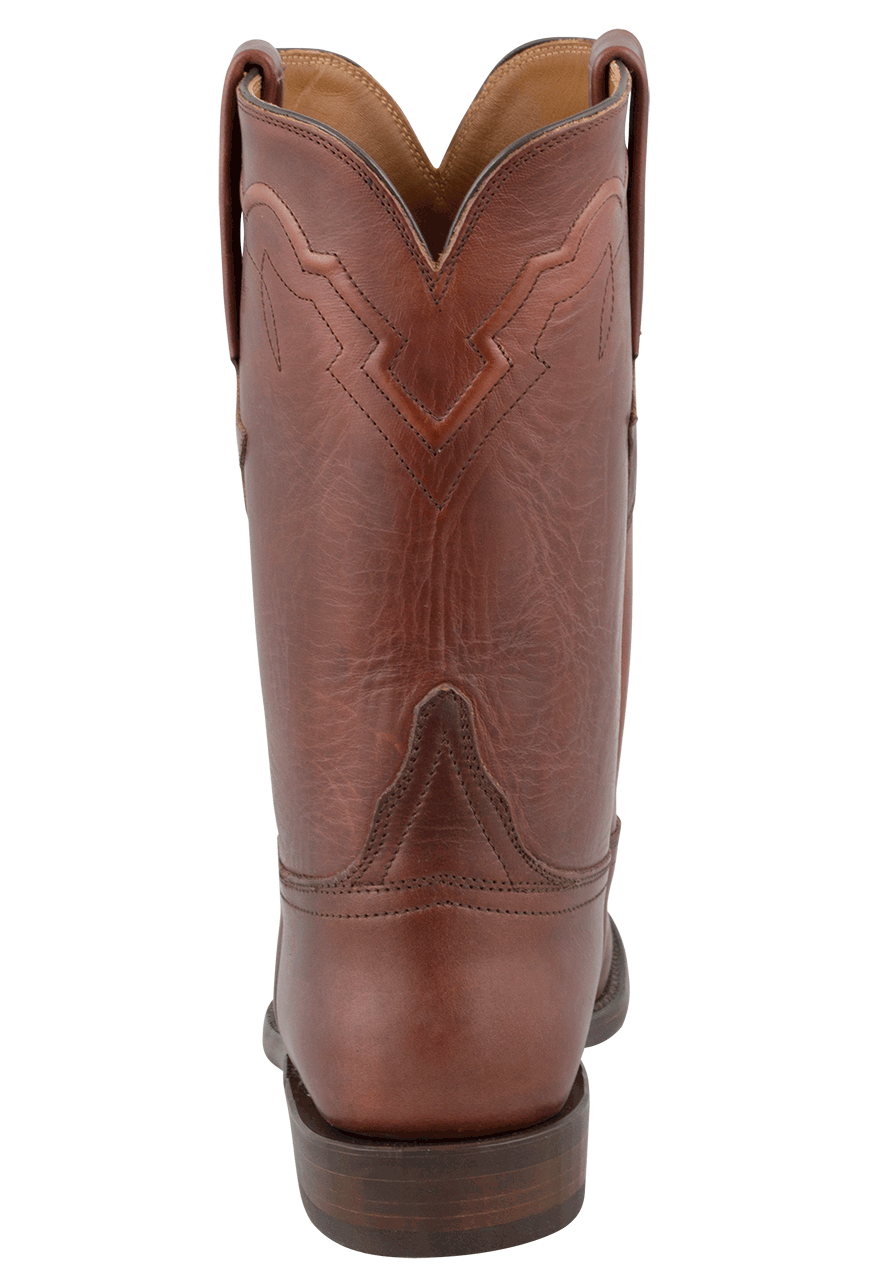 Lucchese Men's Ranch Hand Leather Oiled Roper Boots - Chocolate Brown