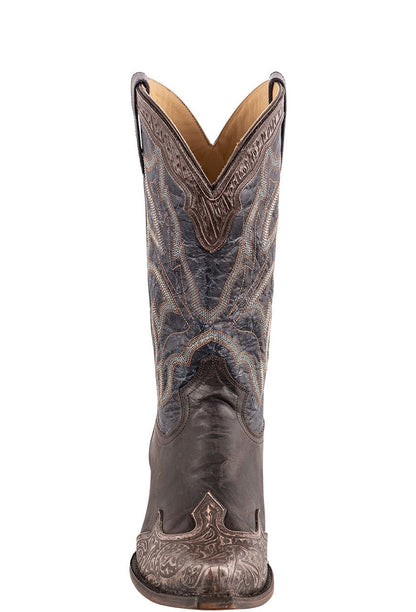 Stetson Men's Waxy Brown & Blue Wingtip Cowboy Boots