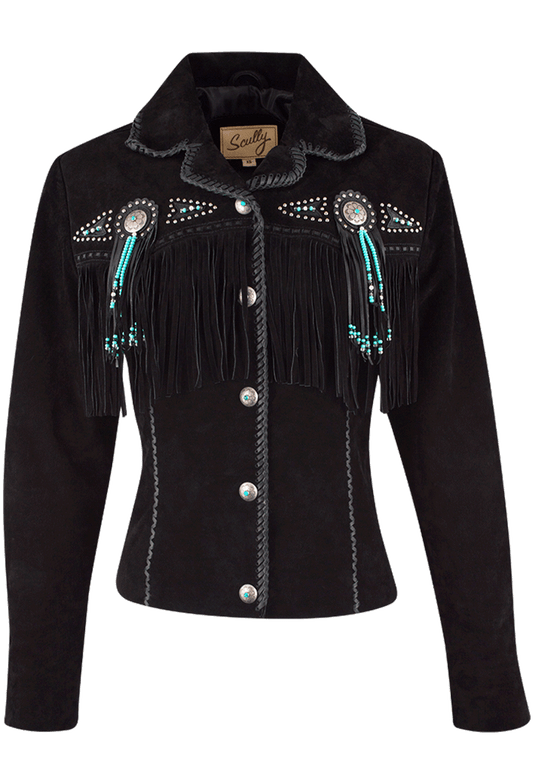 Scully Fawn Fringe Jacket - Black