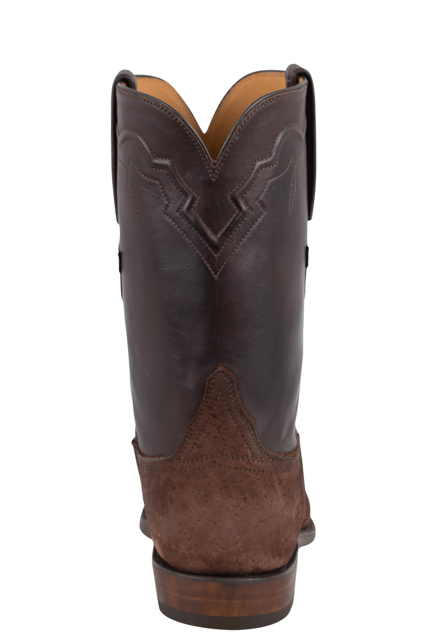 Lucchese Men's Hippo Leather Roper Boots- Chocolate