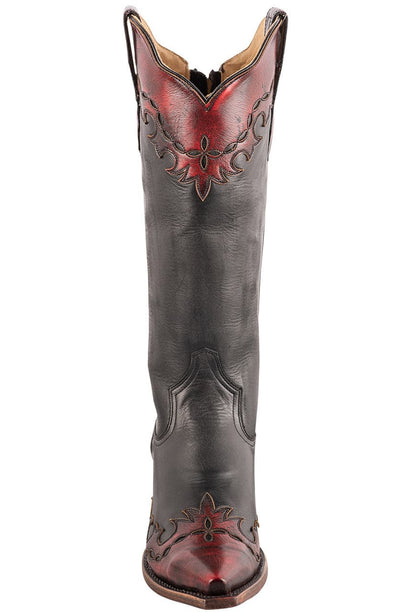 Stetson Women's 15" Black Wingtip Cowboy Boots
